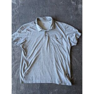 The North Face Mens XL Gray Short Sleeve Snap Button Chest Pocket Polo Shirt